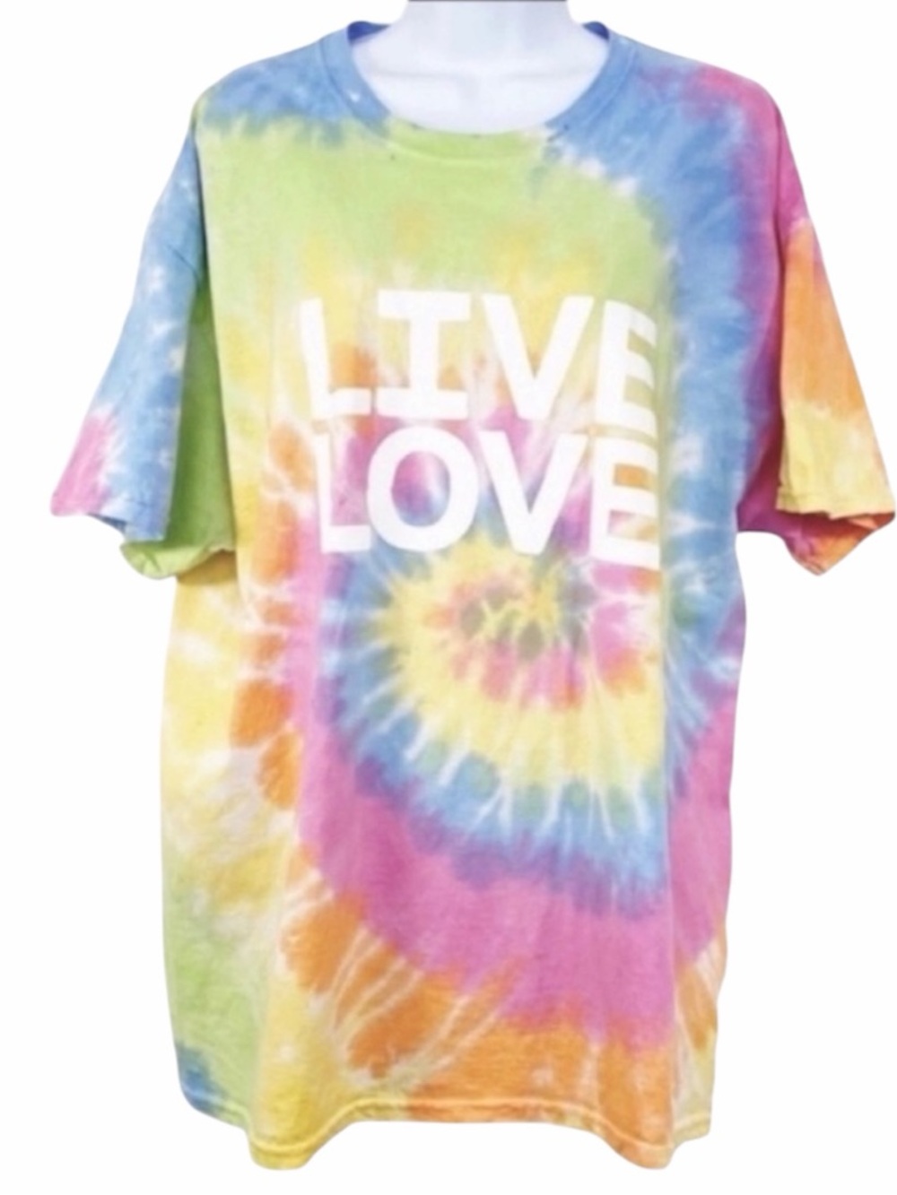 Unisex Tie dye LIVE LOVE short sleeve T-shirt M